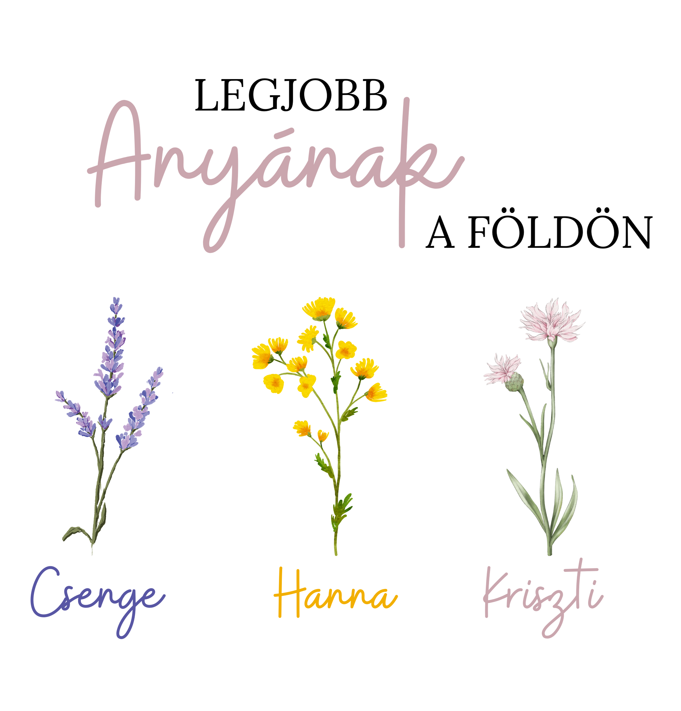 Személyre szabott virágos bögre – "Legjobb Anyának a Földön" 🌸