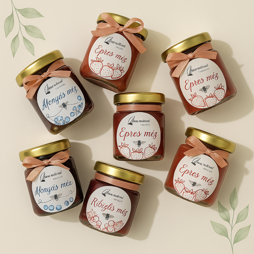 Ízesített Mézes Esküvői Köszönetajándék / Köszönőajándék - 40 ml