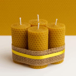 Hengerelt méhviasz gyertya csomag