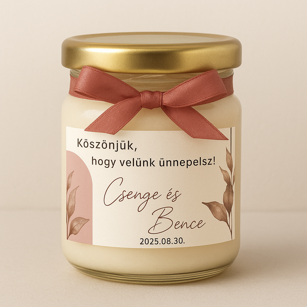 Szójaviasz Gyertya Esküvői Köszönetajándék - 40 ml