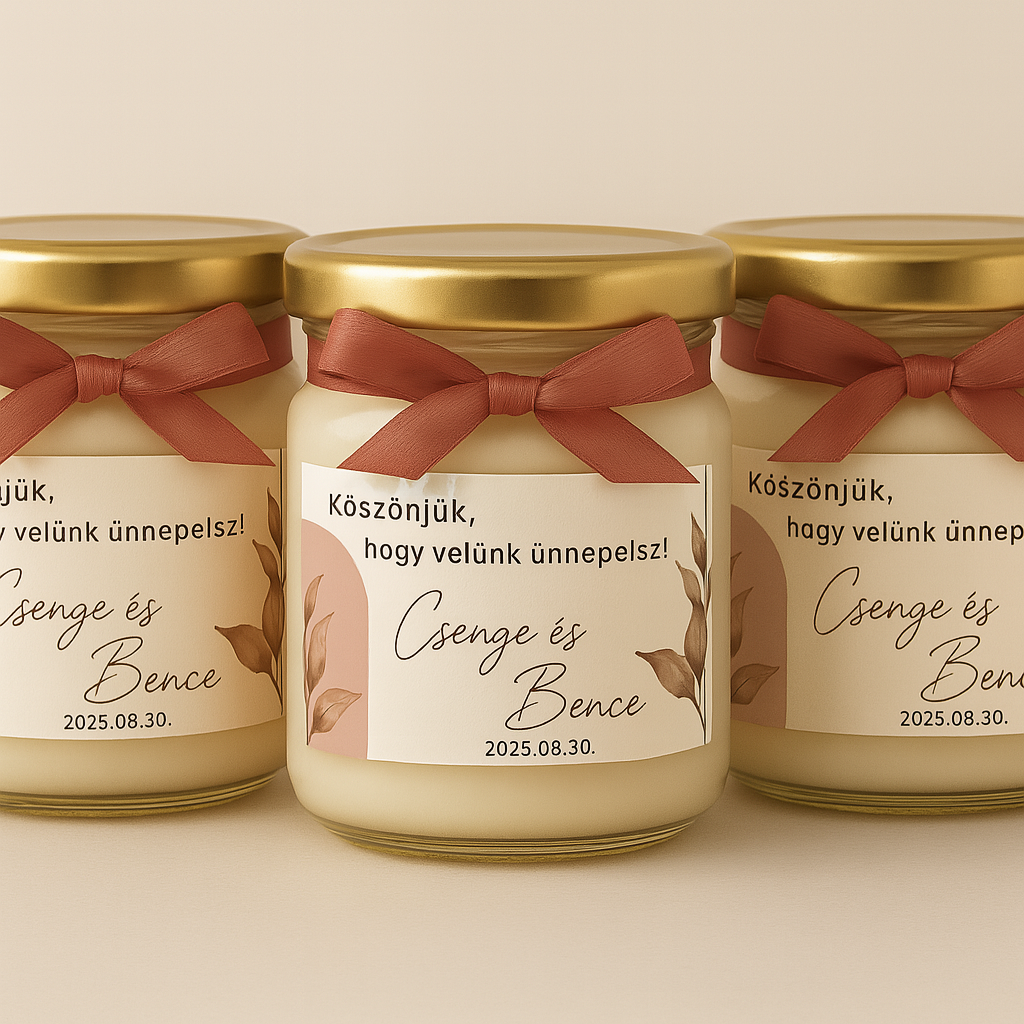 Szójaviasz Gyertya Esküvői Köszönetajándék - 40 ml