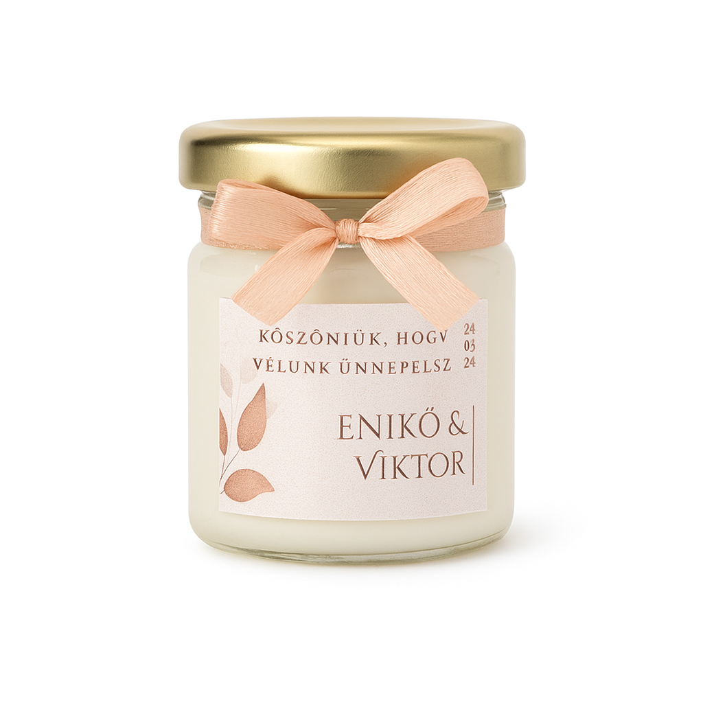Szójaviasz Gyertya Esküvői Köszönetajándék - 40 ml