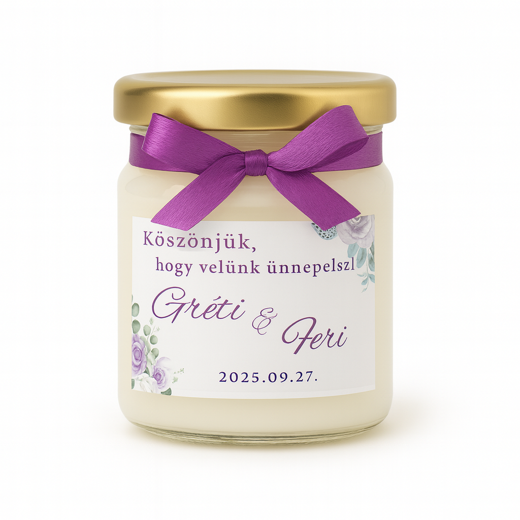 Szójaviasz Gyertya Esküvői Köszönetajándék - 40 ml