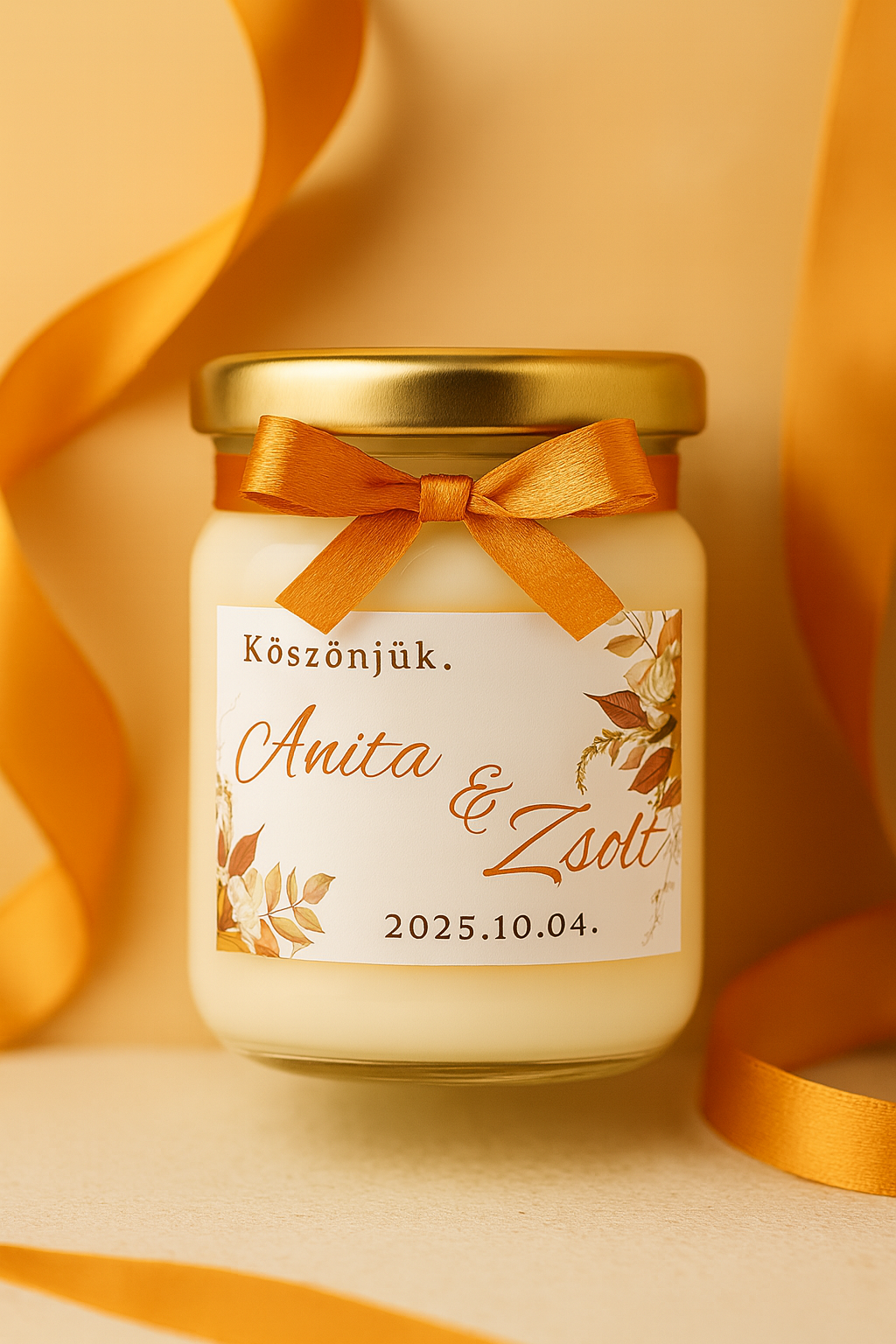 Szójaviasz Gyertya Esküvői Köszönetajándék - 40 ml