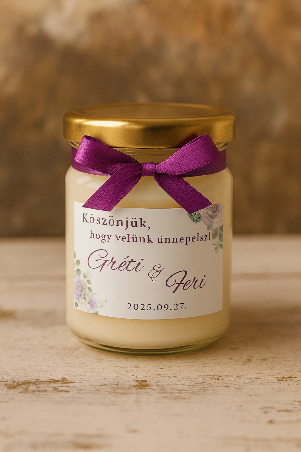 Szójaviasz Gyertya Esküvői Köszönetajándék - 40 ml