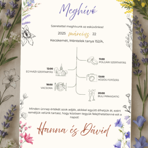Tavaszi virágos meghívó - A6