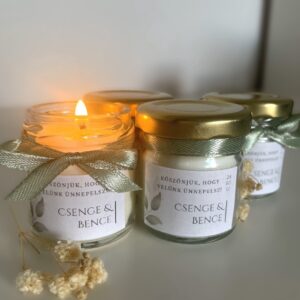 Szójaviasz Gyertya Esküvői Köszönetajándék - 40 ml