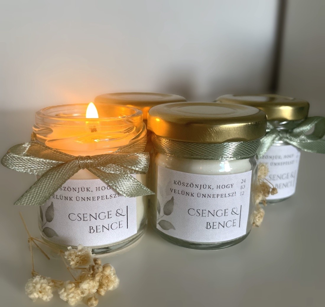 Szójaviasz Gyertya Esküvői Köszönetajándék - 40 ml