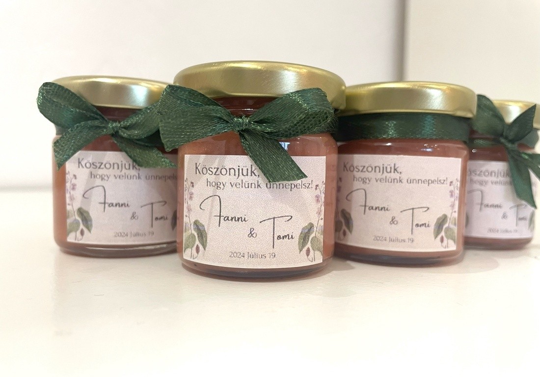 Ízesített Mézes Esküvői Köszönetajándék / Köszönőajándék - 40 ml