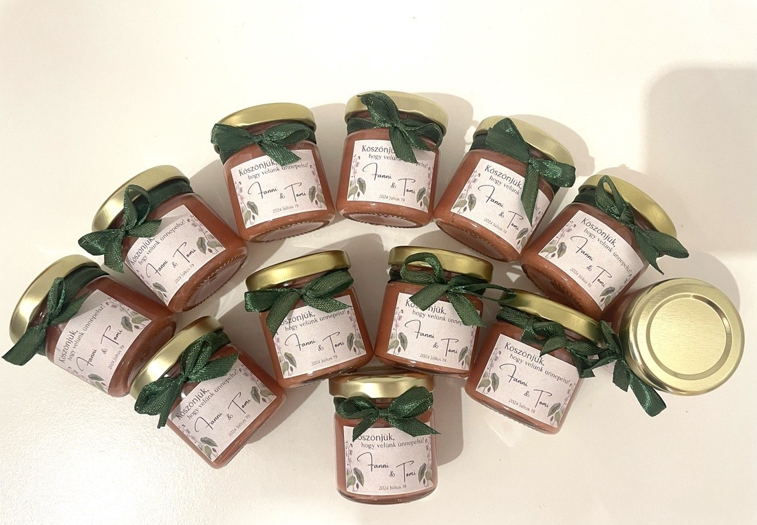 Ízesített Mézes Esküvői Köszönetajándék / Köszönőajándék - 40 ml