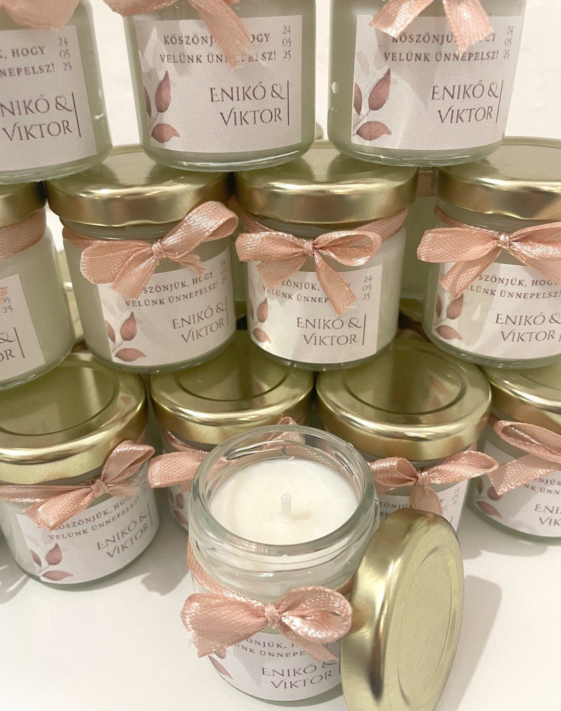 Szójaviasz Gyertya Esküvői Köszönetajándék - 40 ml