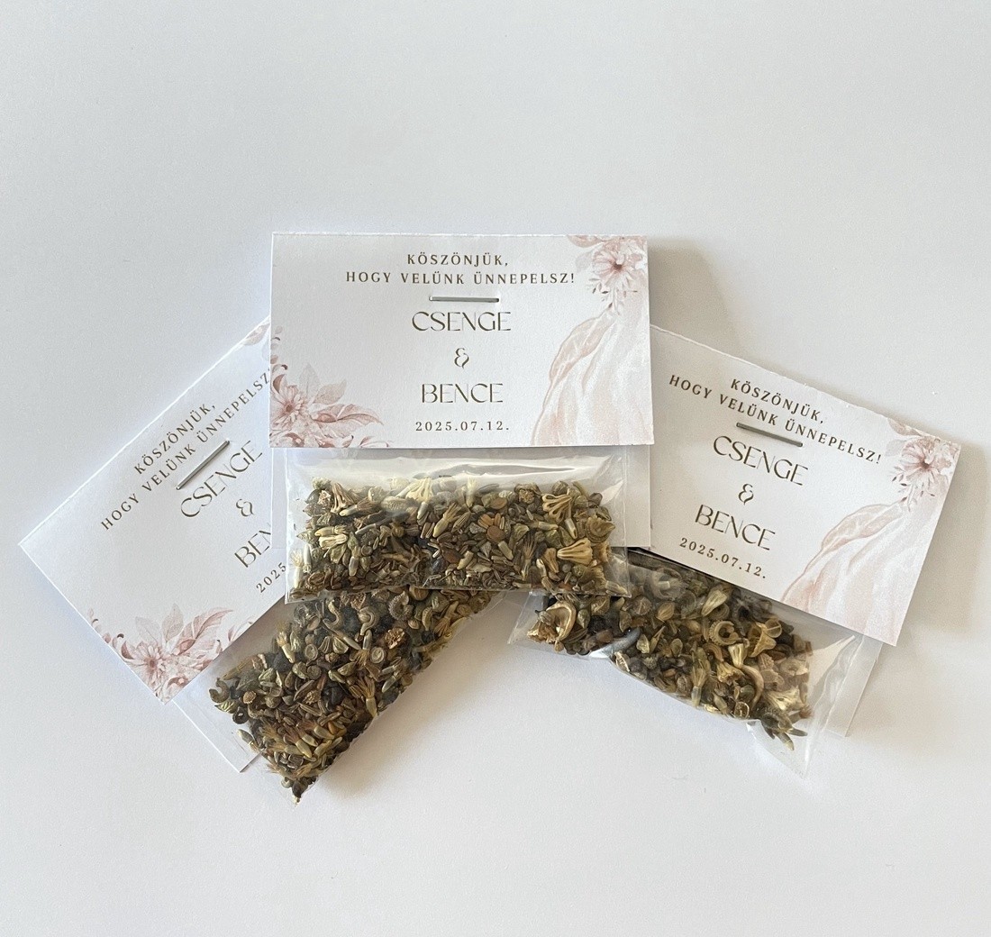 Esküvői köszönetajándék / köszönőajándék — Vadvirág magkeverék tasak
