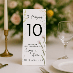 Réti virágos menükártya